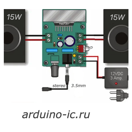 Модуль УНЧ TDA7297 2*15W (набор)